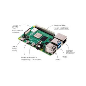 Alternative view of Raspberry Pi 4 Computer (Made in UK)